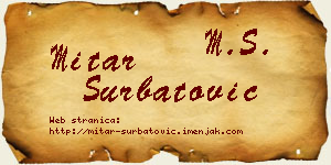 Mitar Šurbatović vizit kartica